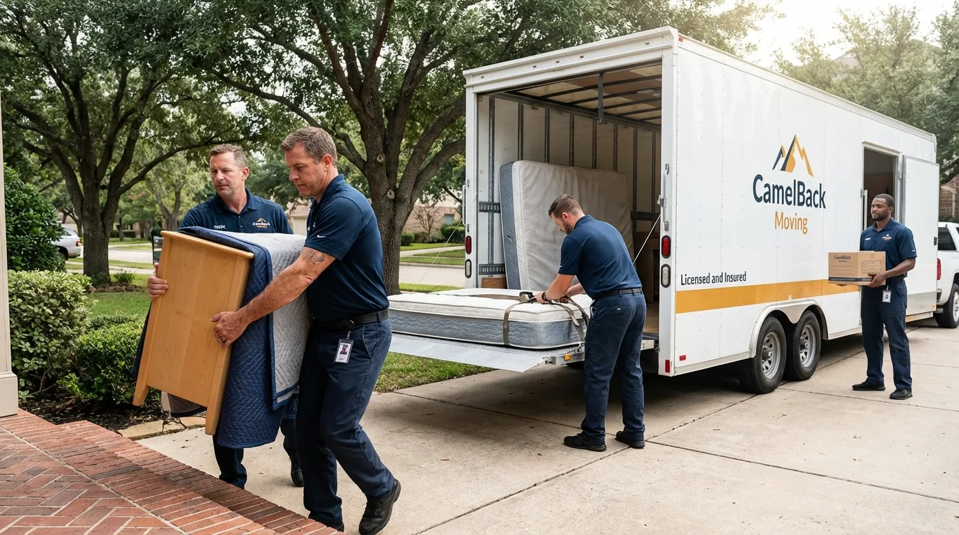 Crew loading residential truck for cross-state move from Kingsville, MD